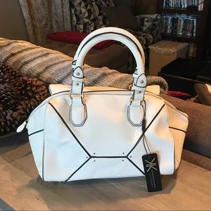 Kardashian’s kollection white bowling style bag